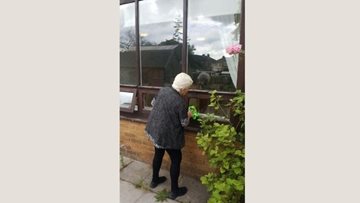 Resident loves to clean windows at Droylsden care home